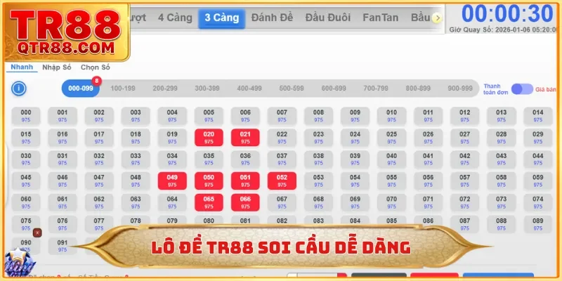 Lô đề TR88 soi cầu dễ dàng
