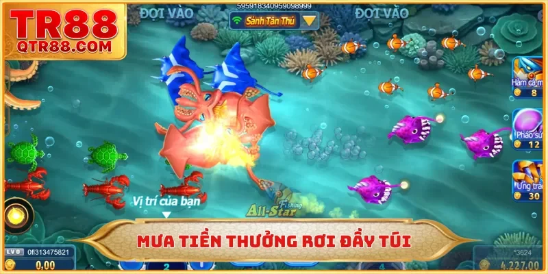 Mưa tiền thưởng rơi đầy túi