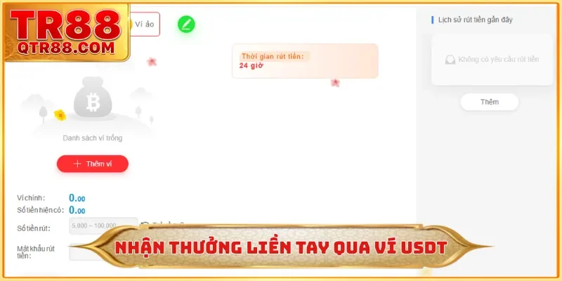 Nhận thưởng liền tay qua ví USDT