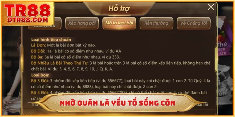 Nhớ quân là yếu tố sống còn