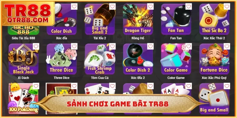 Sảnh chơi game bài TR88